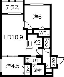 ブランシャール札幌ステーション 2LDKの間取図画像