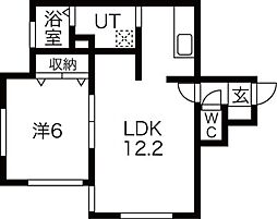 レユシール山鼻南 1LDKの間取図画像