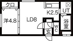 グランディール栄通 1LDKの間取図画像
