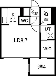 ルーチェN19 1LDKの間取図画像