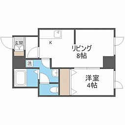 カーサベルタ 1DKの間取図画像