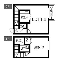 アジュール 1LDKの間取図画像