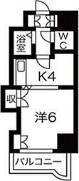 セザール琴似 1Kの間取図画像