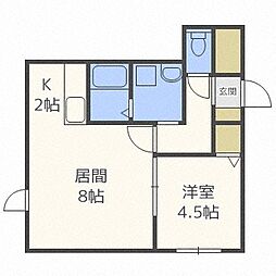 ブロッサム2 1LDKの間取図画像