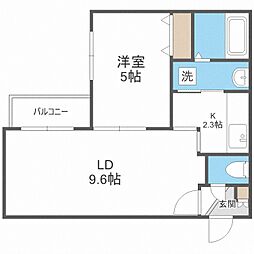 KOKOMO手稲 1LDKの間取図画像