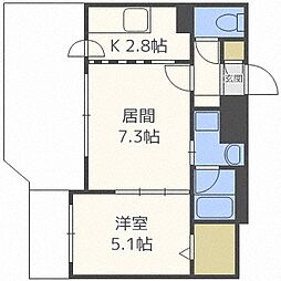 フォレストヒルズB 1LDKの間取図画像