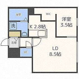 プログレス澄川 1LDKの間取図画像