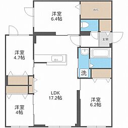 ゼスティ山の手 4LDKの間取図画像
