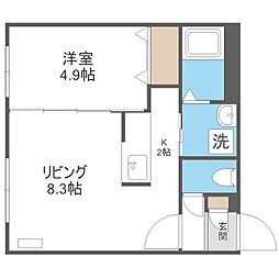 シティレジデンス八軒 1LDKの間取図画像