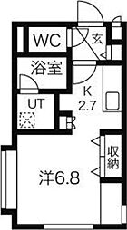 コードザビースト 1Kの間取図画像