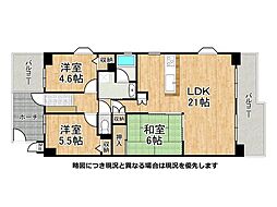 サンロイヤル加古川リバージュ2号館 3LDKの間取図画像