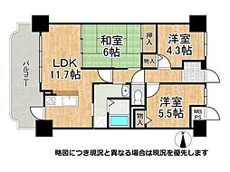 朝日プラザサニーコート枚岡 3LDKの間取図画像