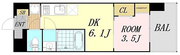 Dimora難波 ｜大阪府大阪市浪速区敷津東1丁目(賃貸マンション1DK・2階・25.01㎡)の写真 その2