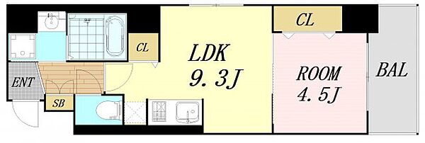 藤の邸 江戸堀 ｜大阪府大阪市西区江戸堀3丁目(賃貸マンション1LDK・3階・36.80㎡)の写真 その2