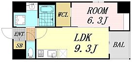 大阪府大阪市中央区農人橋3丁目（賃貸マンション1LDK・6階・39.32㎡） その2