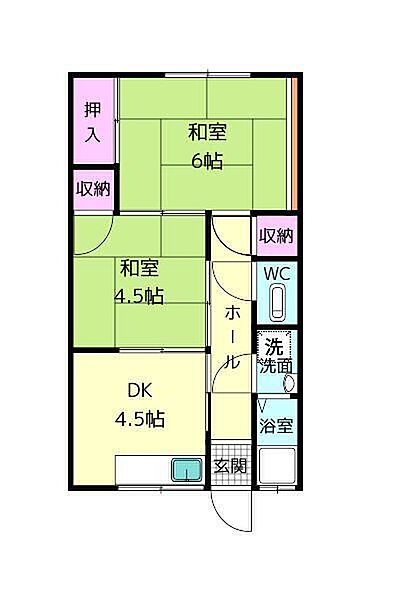 東生駒マンション ｜奈良県生駒市山崎町(賃貸マンション2DK・3階・45.00㎡)の写真 その2