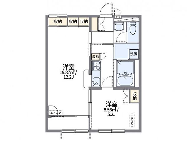 レオパレスハピネスＮＡＷＡＴＥ 102｜大阪府四條畷市二丁通町(賃貸アパート1LDK・1階・43.06㎡)の写真 その2