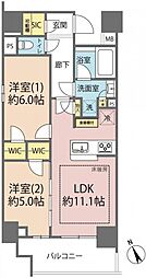 オープンレジデンシア瑞穂公園前9階 2LDKの間取図画像