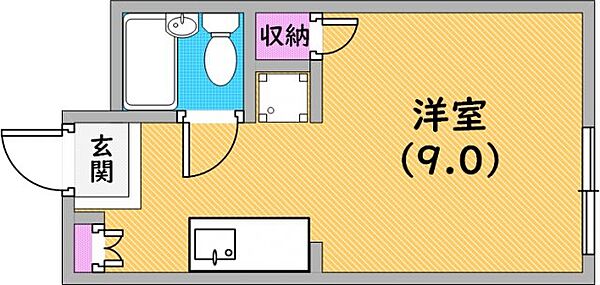 ルシエール平野B棟 102｜兵庫県神戸市兵庫区上三条町(賃貸アパート1R・1階・20.29㎡)の写真 その2