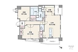 モアグレース瑞穂田辺通 3LDKの間取り