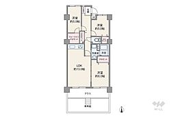 堀田サンハイツA棟 3LDKの間取図画像