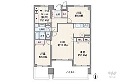 丸美ロイヤル築地 3SLDKの間取図画像