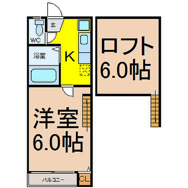 愛知県名古屋市東区百人町(賃貸アパート1SK・2階・18.40㎡)の写真 その2