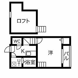 名古屋市営上飯田線 上飯田駅 徒歩4分の賃貸アパート 2階1Kの間取り