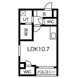 名古屋市営名城線 茶屋ヶ坂駅 徒歩4分の賃貸アパート 5階ワンルームの間取り