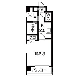 名古屋市営名城線 茶屋ヶ坂駅 徒歩4分の賃貸マンション 3階1Kの間取り