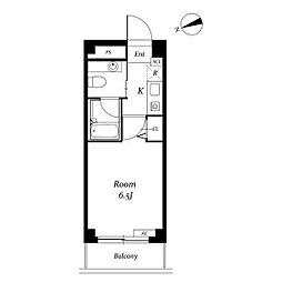 名古屋市営鶴舞線 塩釜口駅 徒歩5分の賃貸マンション 6階1Kの間取り