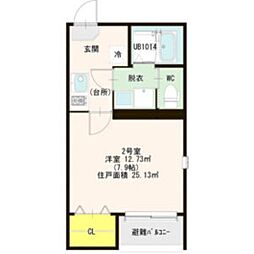 JR中央本線 新守山駅 徒歩8分の賃貸アパート 3階1Kの間取り