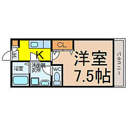 名鉄瀬戸線 守山自衛隊前駅 徒歩5分の賃貸アパート 2階1Kの間取り