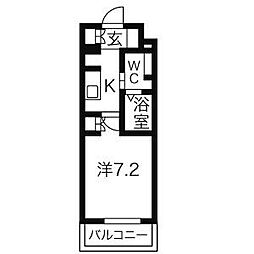 名古屋市営東山線 池下駅 徒歩5分の賃貸マンション 2階1Kの間取り