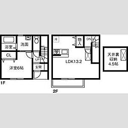 名古屋市営鶴舞線 平針駅 徒歩28分の賃貸アパート 1階1LDKの間取り