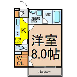 名古屋市営東山線 今池駅 徒歩2分の賃貸マンション 4階1Kの間取り