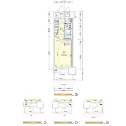 名古屋市営東山線 今池駅 徒歩2分の賃貸マンション 7階1Kの間取り