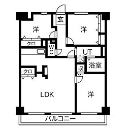 グランドハイリス本山 3LDKの間取図画像
