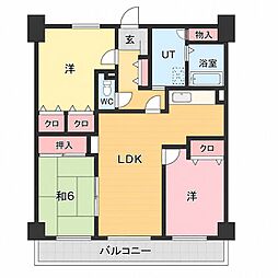 グランドハイリス本山 3LDKの間取図画像