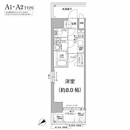 エスリード新栄グラティア 1Kの間取図画像