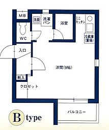 レジデンスカサブランカ 1Kの間取図画像