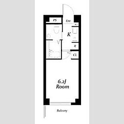 八事ガーデンヒルズ西館 1Kの間取図画像