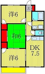 第1パークマンション西原 3DKの間取図画像