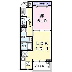 ブライト　セゾン 1階1LDKの間取り