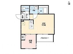 流山市南流山8丁目アパート 1LDKの間取図画像