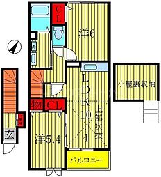 ブリリアントガーデンアゼリアB 2LDKの間取図画像