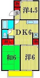 ロイヤルタウン泉D 3DKの間取図画像