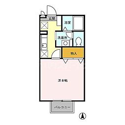 エスポワール 1Kの間取図画像