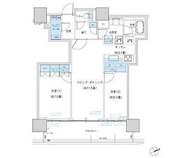 パークシティ柏の葉キャンパスザ・ゲートタワーウエスト 2LDKの間取図画像