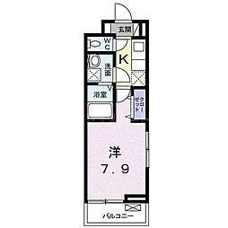 セレーノ 1Kの間取図画像